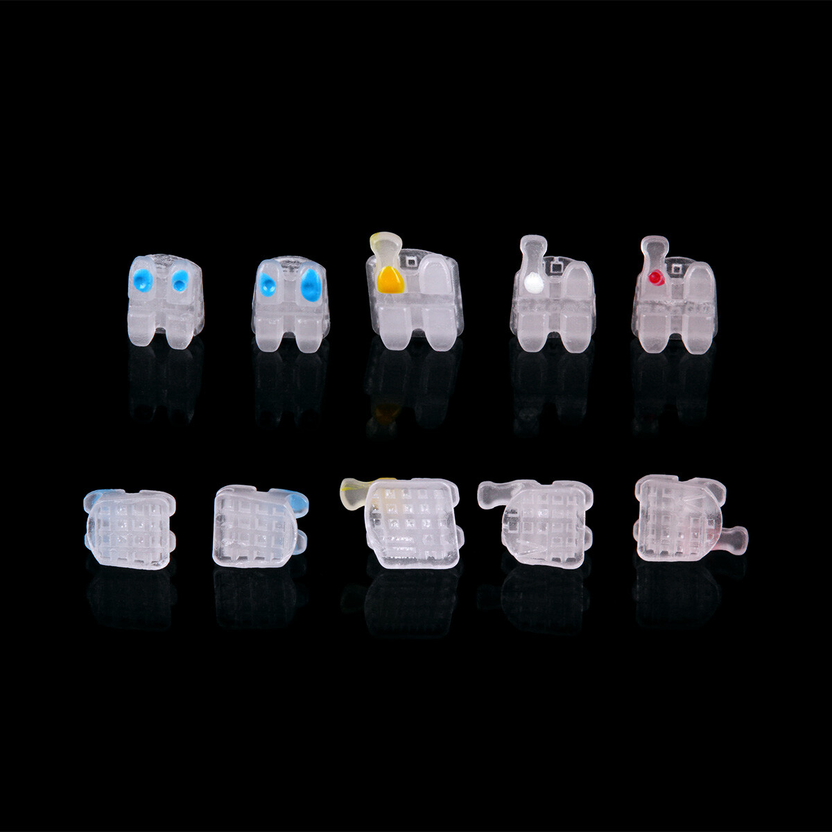 AZDENT Dental Ceramic Bracket Braces MBT/Roth.022/018 Hooks 3 4 5 20pcs/Kit