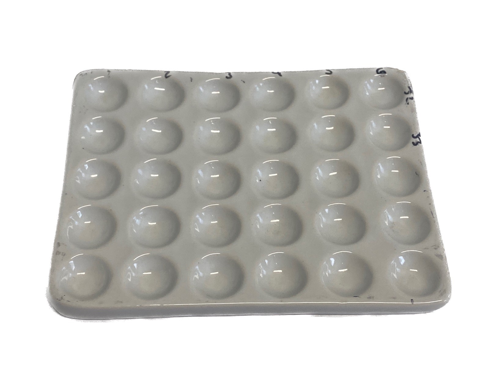 Laboratory Ceramic Porcelain 30-Well Depression Color Reaction Spot Plate 175mmB