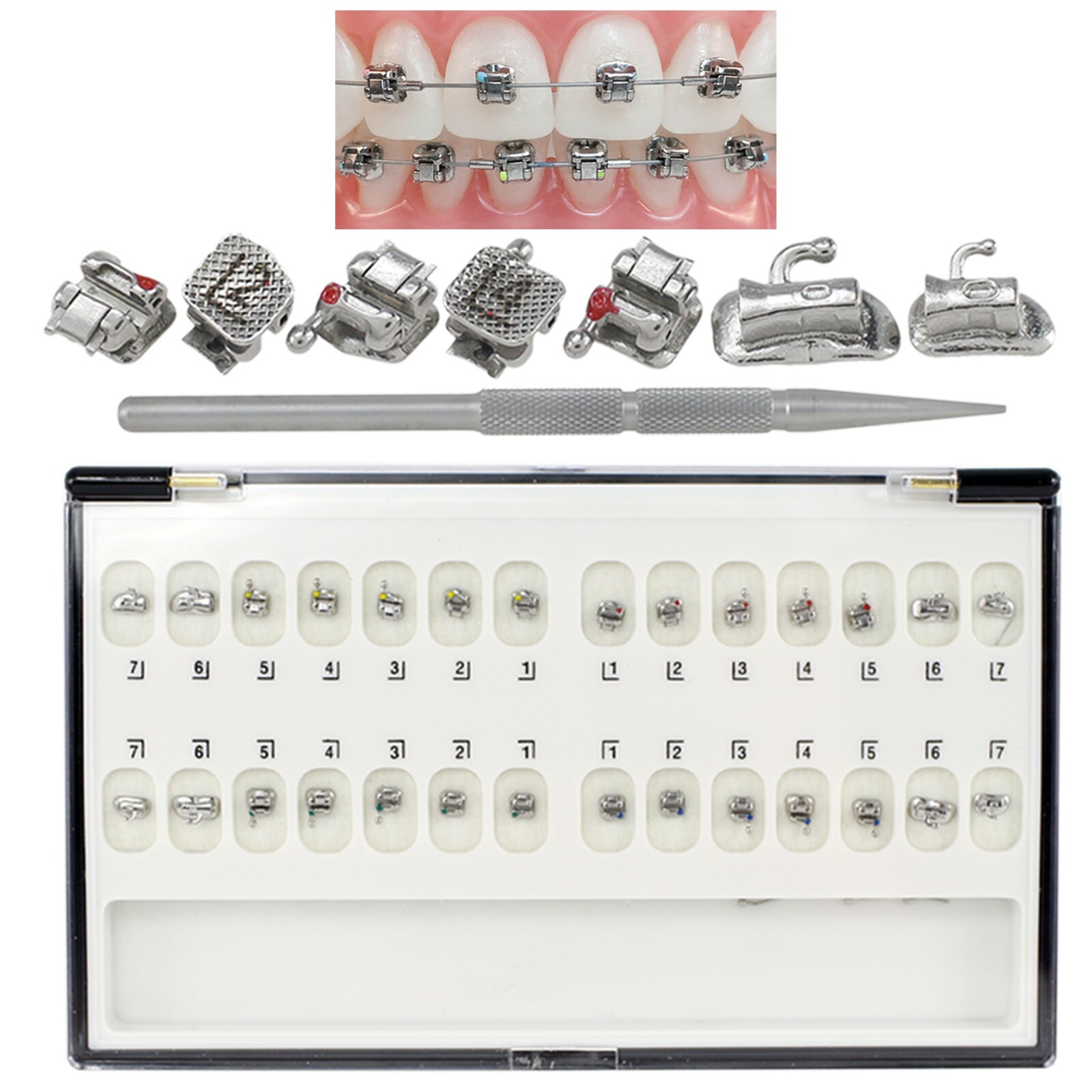 Dental Brackets Orthodontic Self Ligating Braces Metal Ceramic Roth MBT 022 345