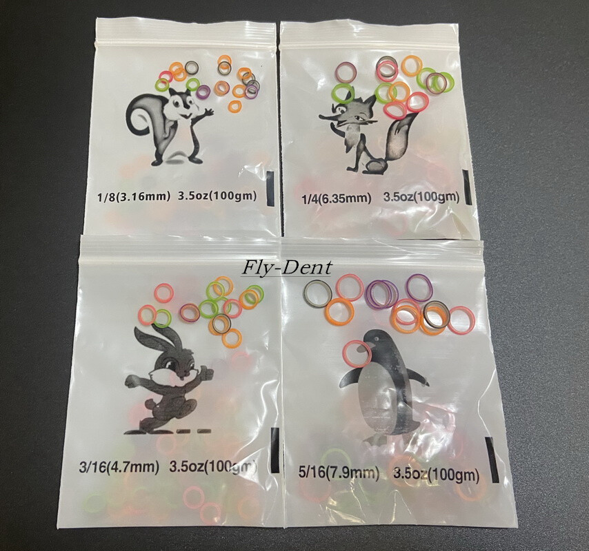 Colorful Dental Orthodontic Elastics Rubber Band Latex Braces 2.5/3.5/4.5/6.5oz