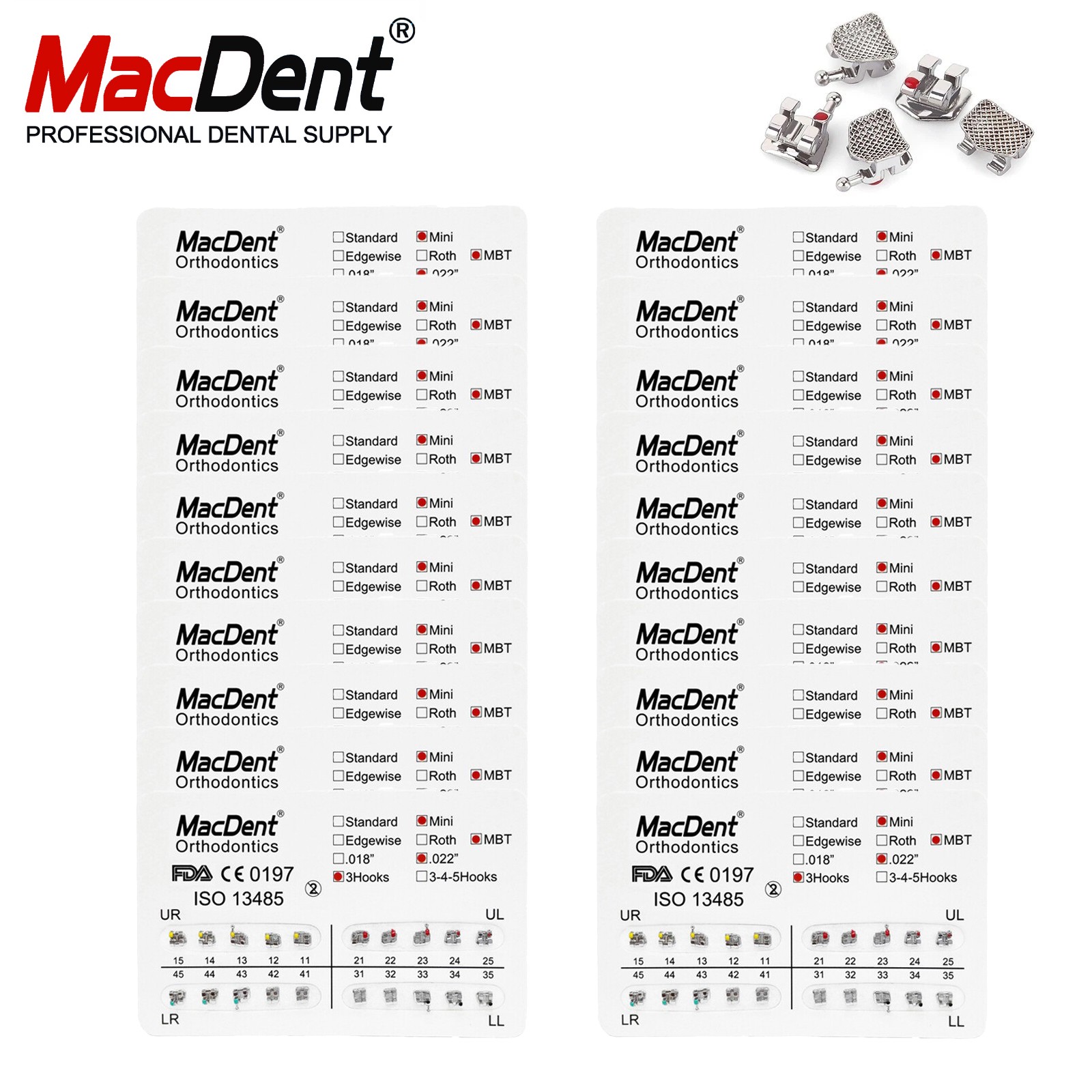 Dental Orthodontic Brackets Metal Self-ligating Ceramic Clear Crystal ALL Types
