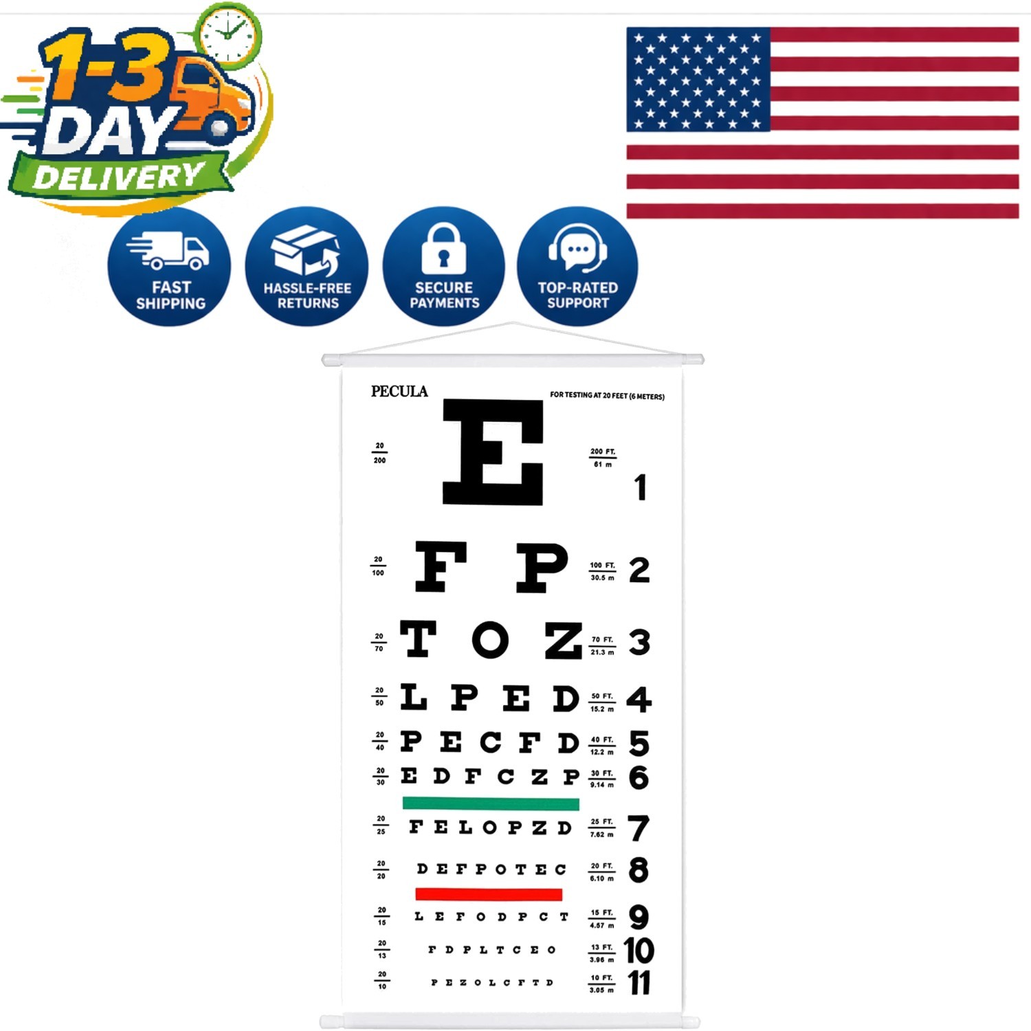 Elegant Snellen Eye Chart Canvas – Non-Reflective Wall Art for Eye Exams
