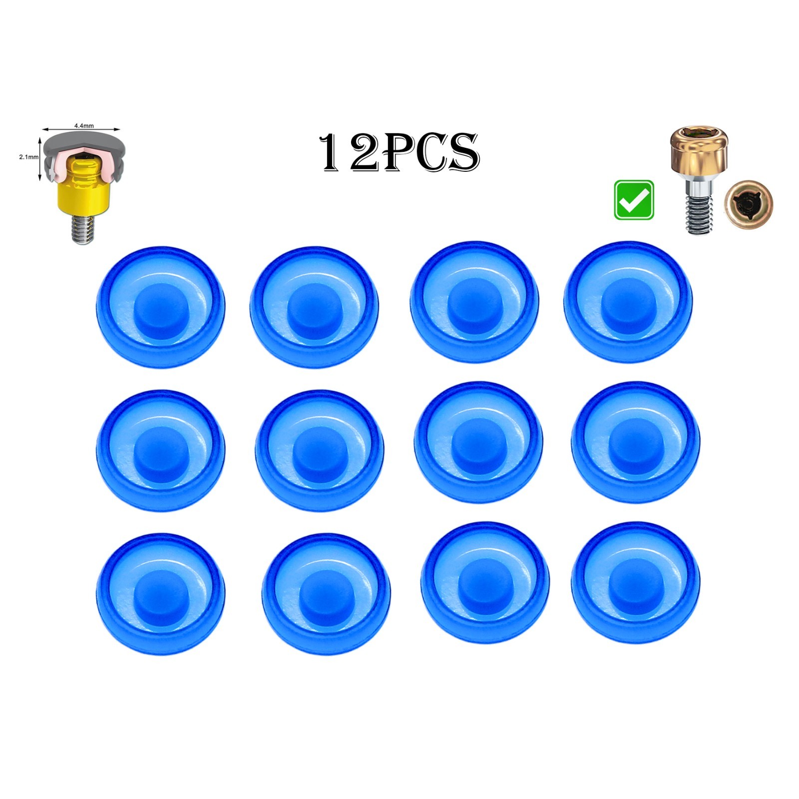 US ZEST Locator Replacement Retention Male Caps Inserts For Dental Overdenture