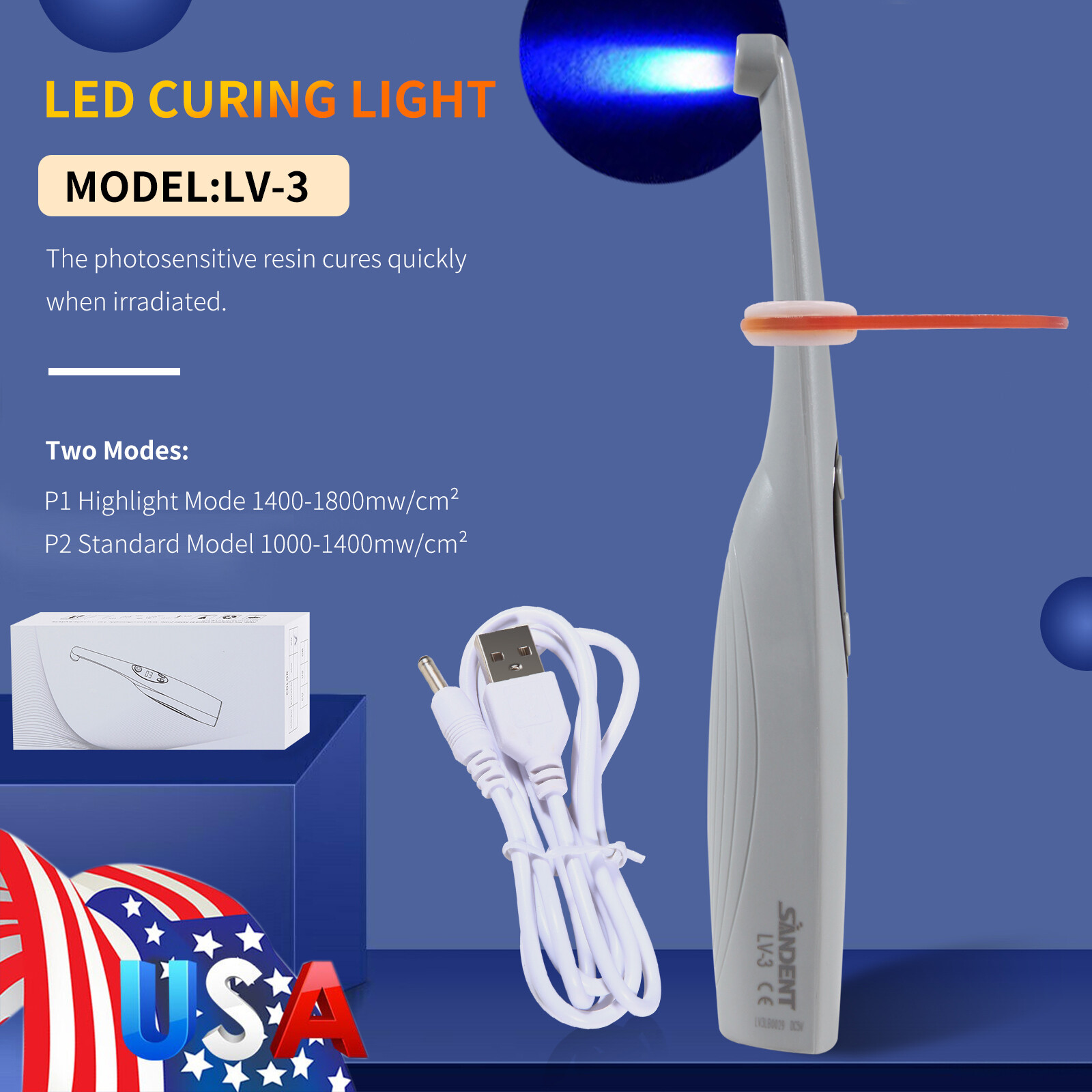 Dental Estilo Woodpecker LED.B Lampara /Fotocurado con Sistema de Blanqueamien