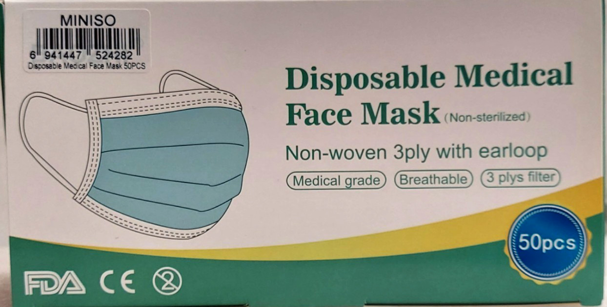 50PCS Baozhi 3ply Medical Disposable Masks w/Earloop Expired for Medical Use 1Bx