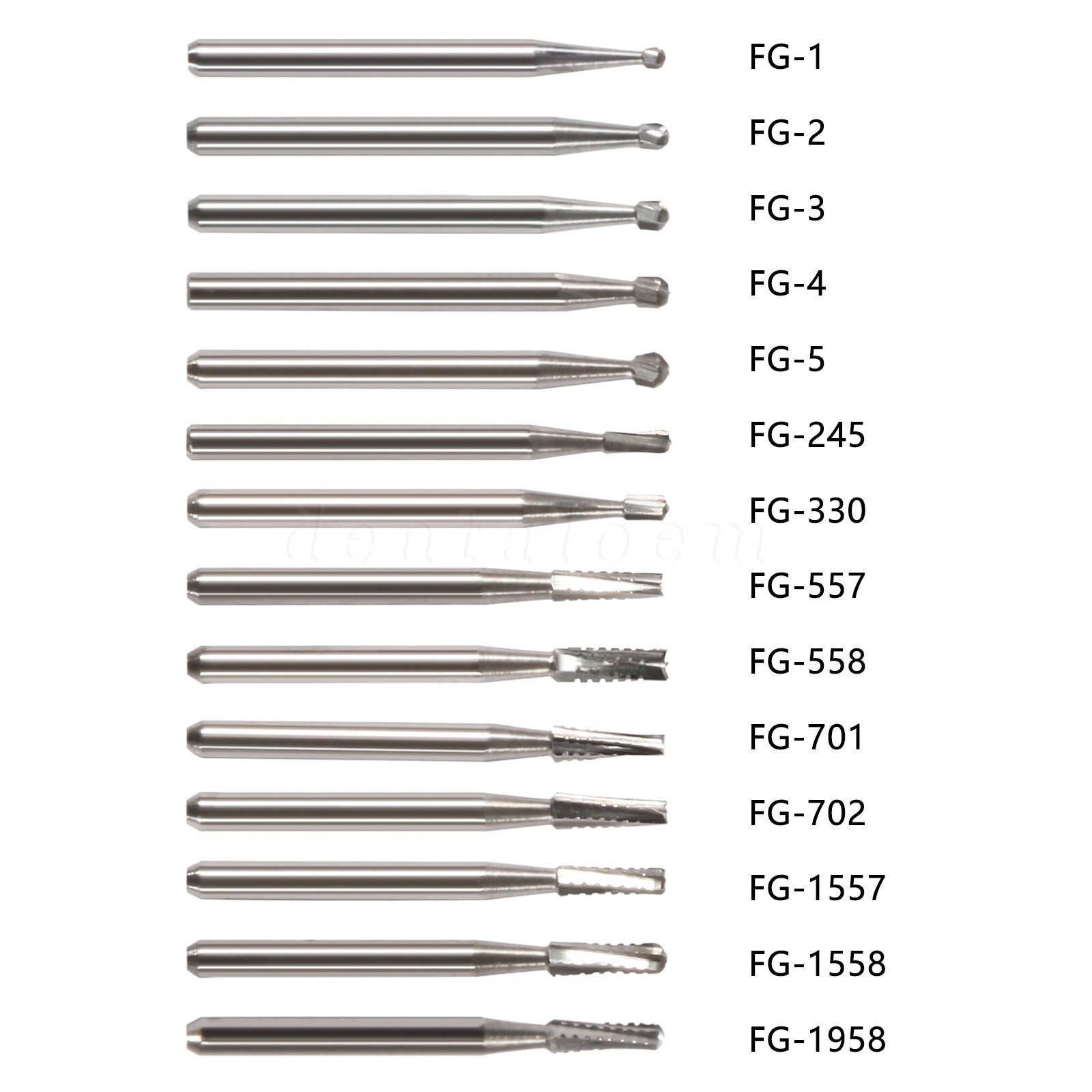 Round Carbide Dental Burs High Speed Handpiece Friction Grip Drill Bits