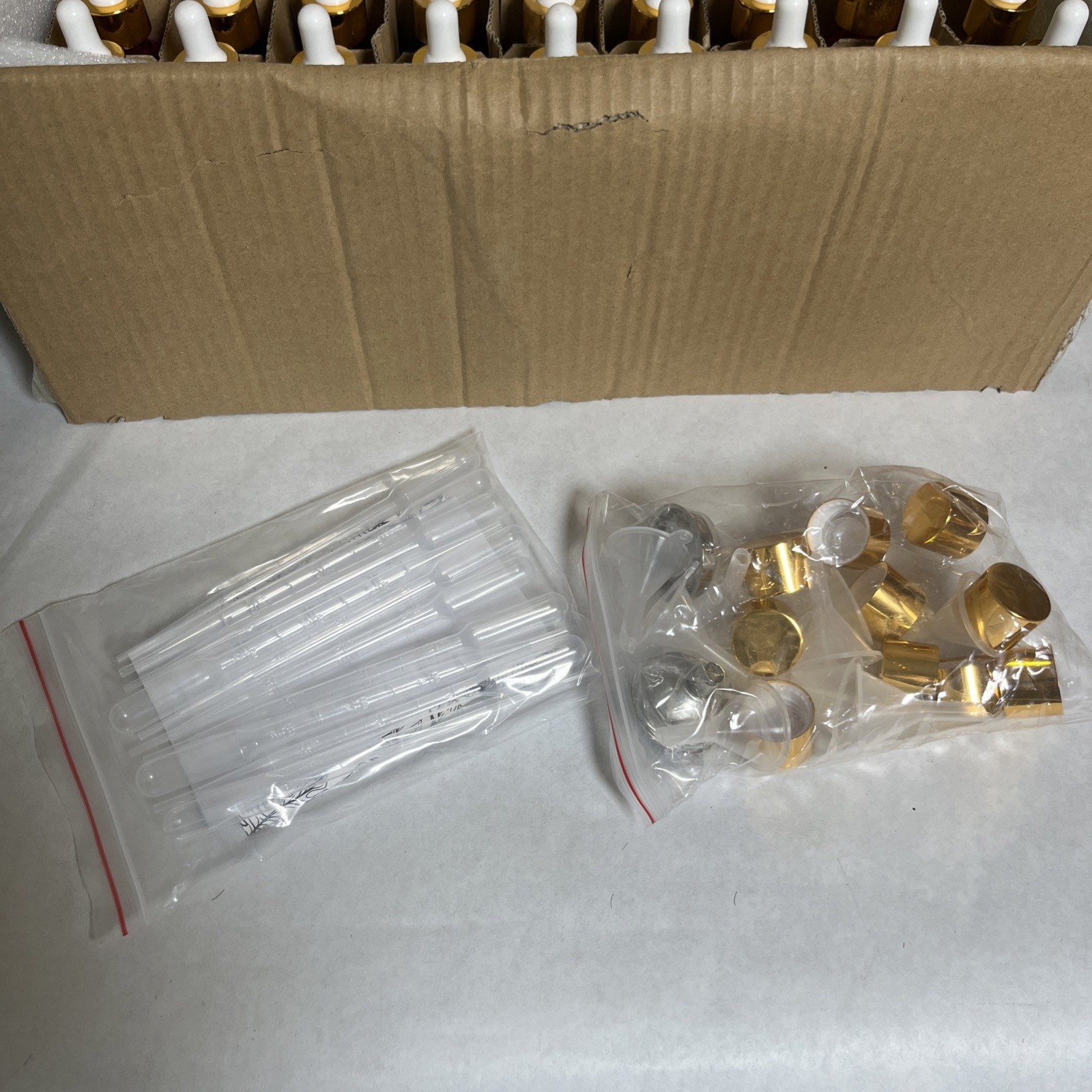 PrettyCare 63x 2oz Glass Dropper Bottles, 60ml Rainbow Empty Thick, Essential Oi