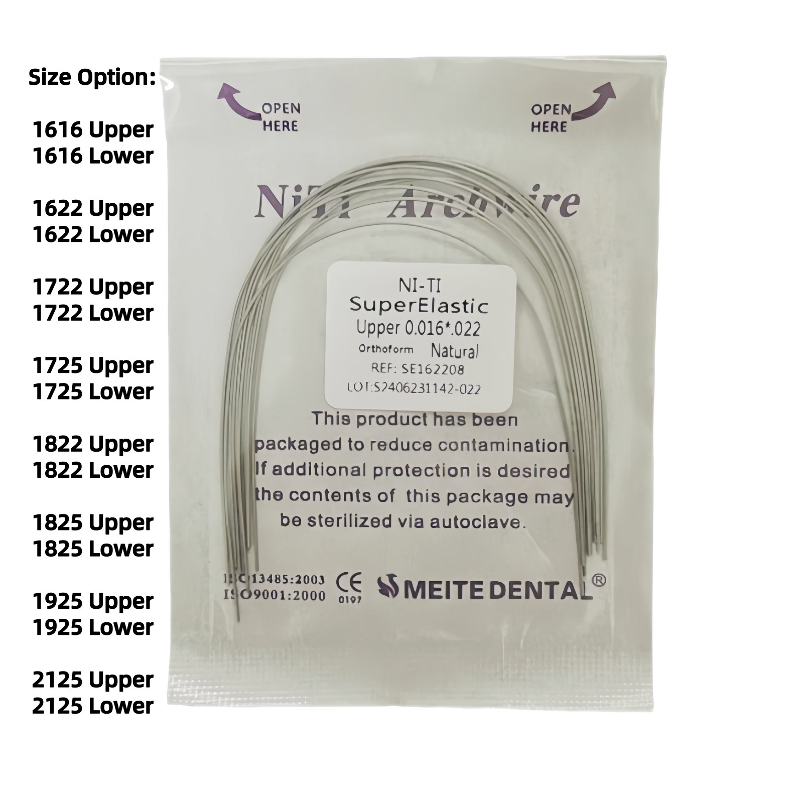 100PCS Dental Orthodontic Niti Arch Wire Natural Form Arches Round Rectangular