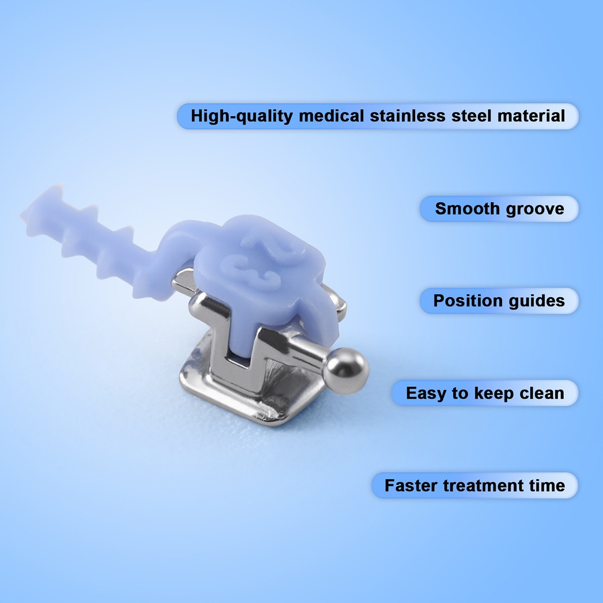AZDENT Dental Ortho Self Ligating Brackets Brace Roth/MBT 0.022 Hooks 345 &Tool