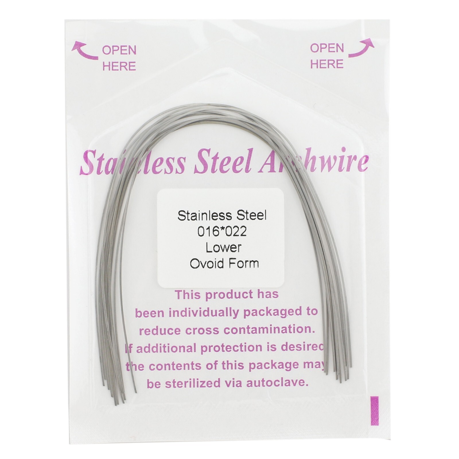 100PCS Orthodontic Stainless Steel Arch Wire Ovoid Form Round Rectangular Squre