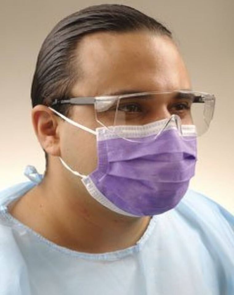 *100-Pieces* Crosstex Isofluid Surgical Face Mask ASTM Level 1 Lavender GCILV