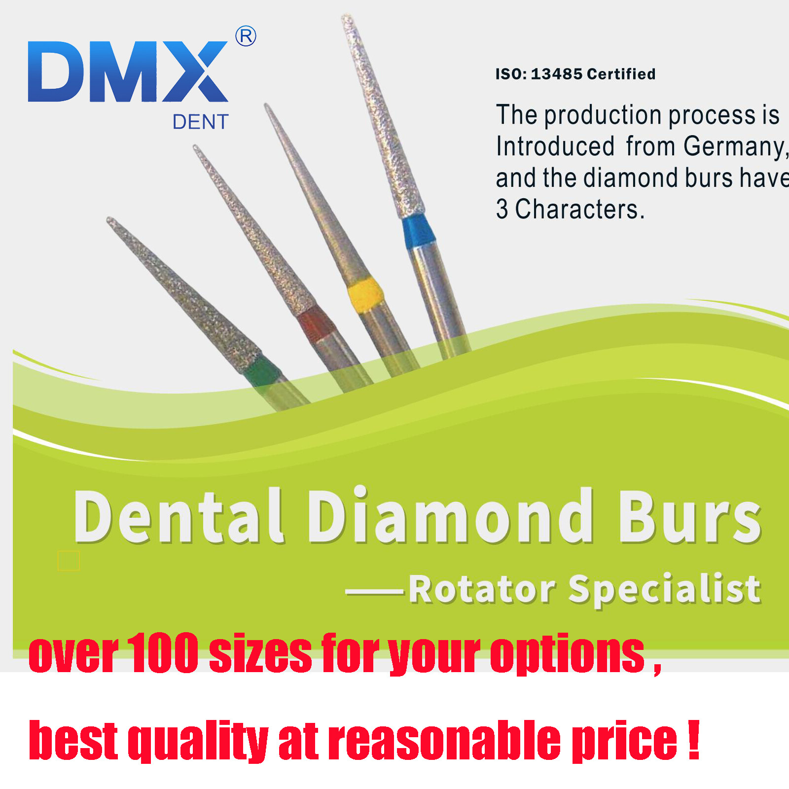 Dental Diamond Burs FG for High Speed Handpiece 5Pcs/pack Drills DMXDENT