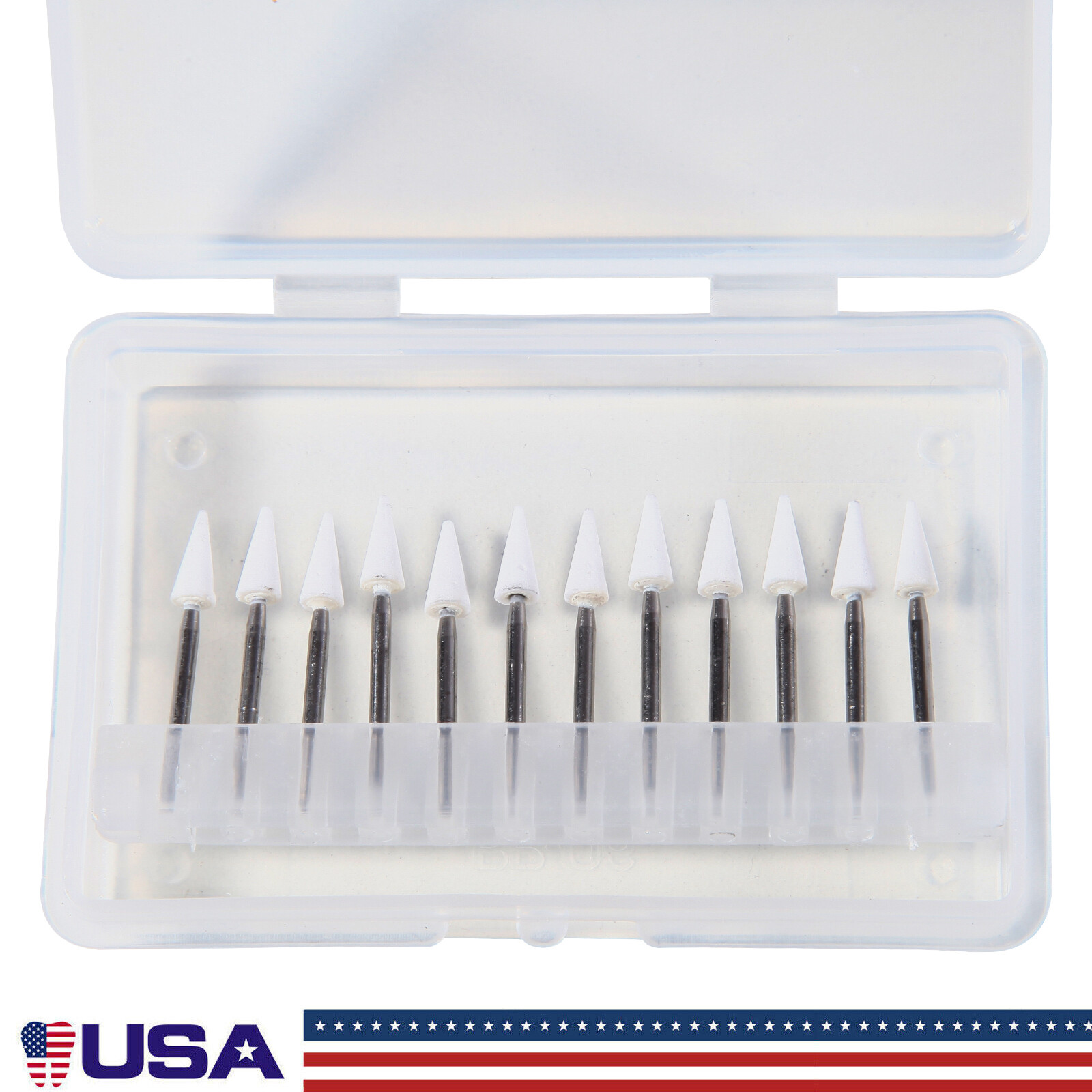 Dental White Stone High Speed Polishing Burs FG Cone shape Aluminum Oxide DL