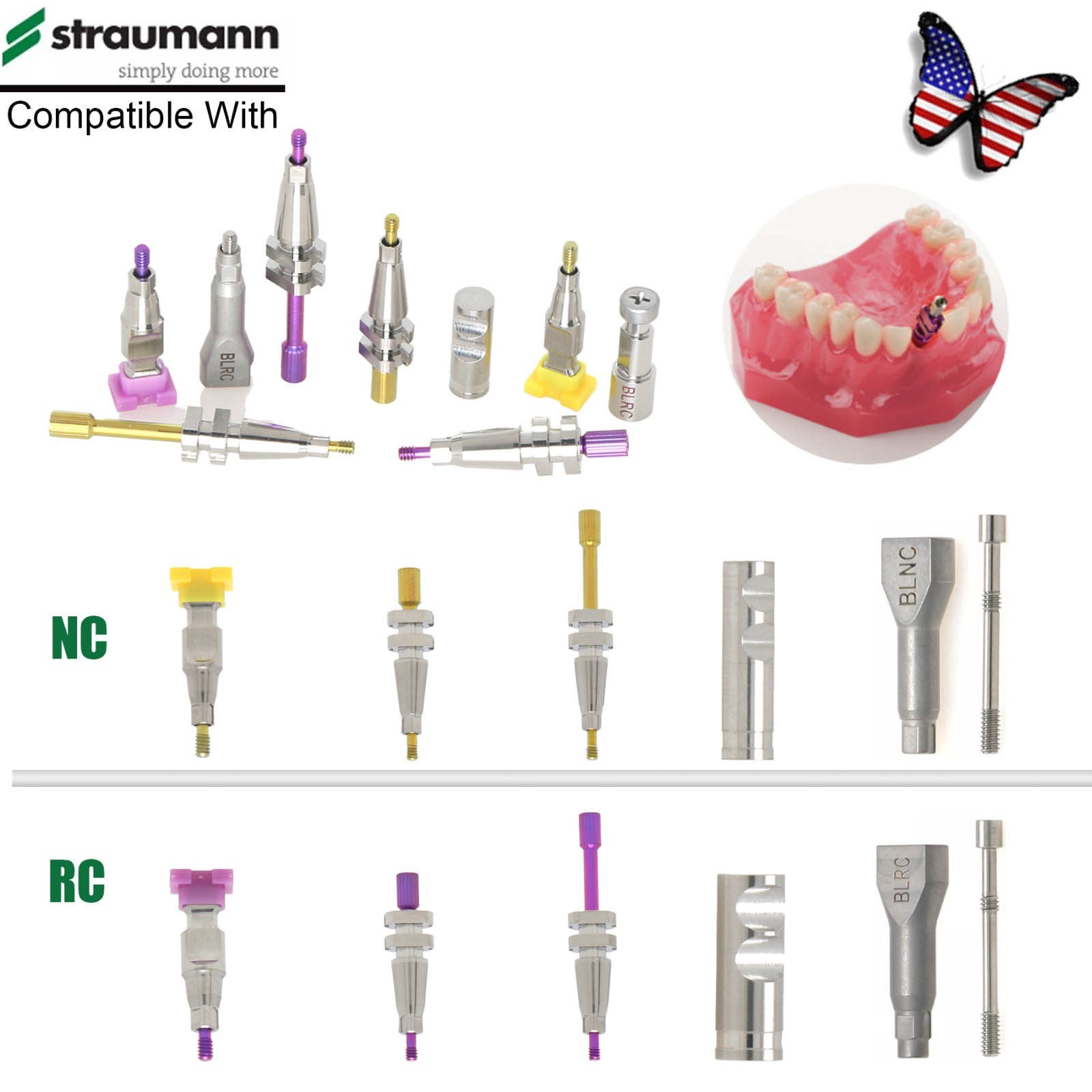 Straumann NC/RC Healing Abutment Closure Cap Scan Body Analog Impression Coping
