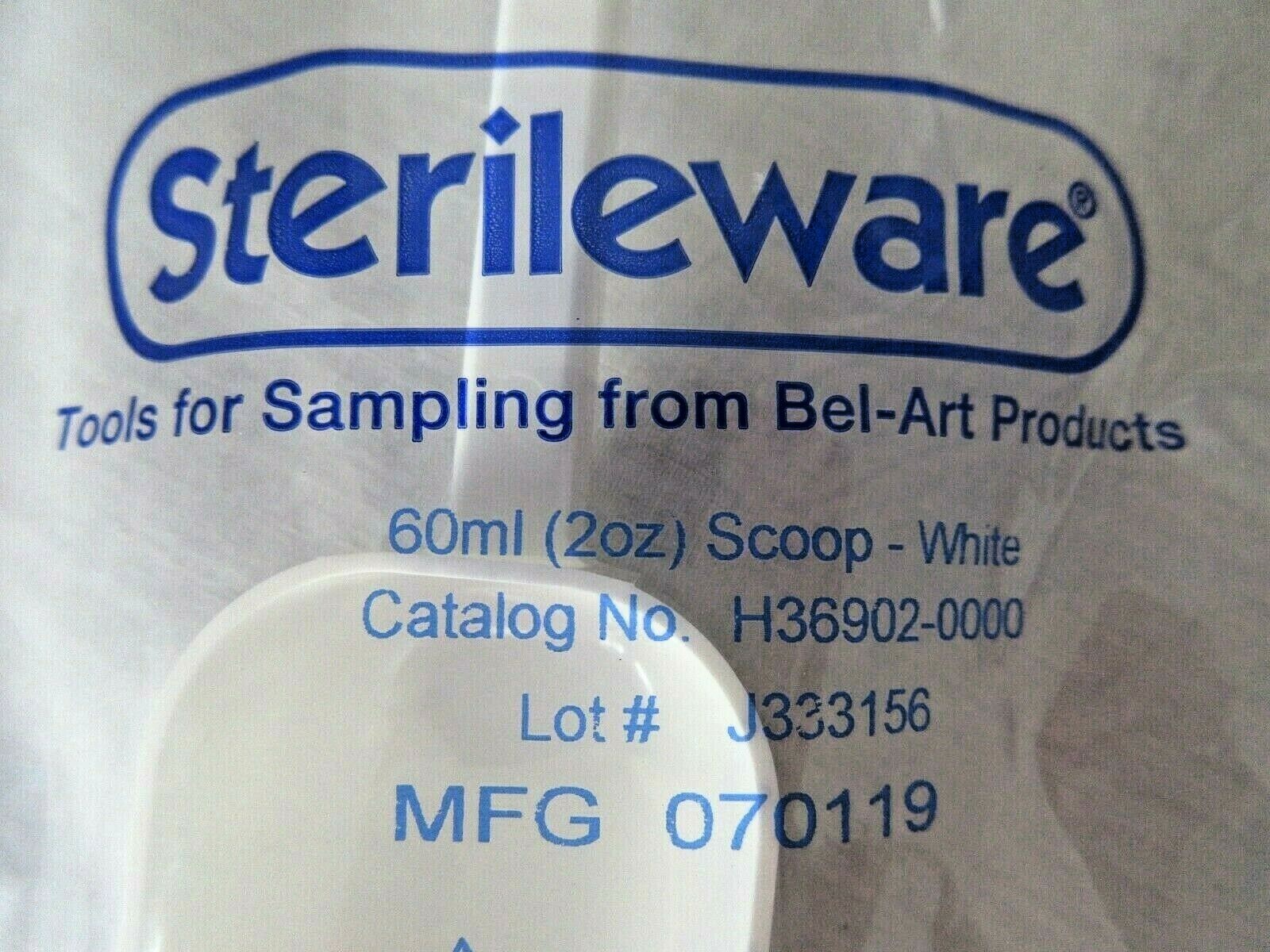 Lot 5 Bel Art Sterileware Scienceware White Sampling Scoops 60ml 2oz H36902-0000
