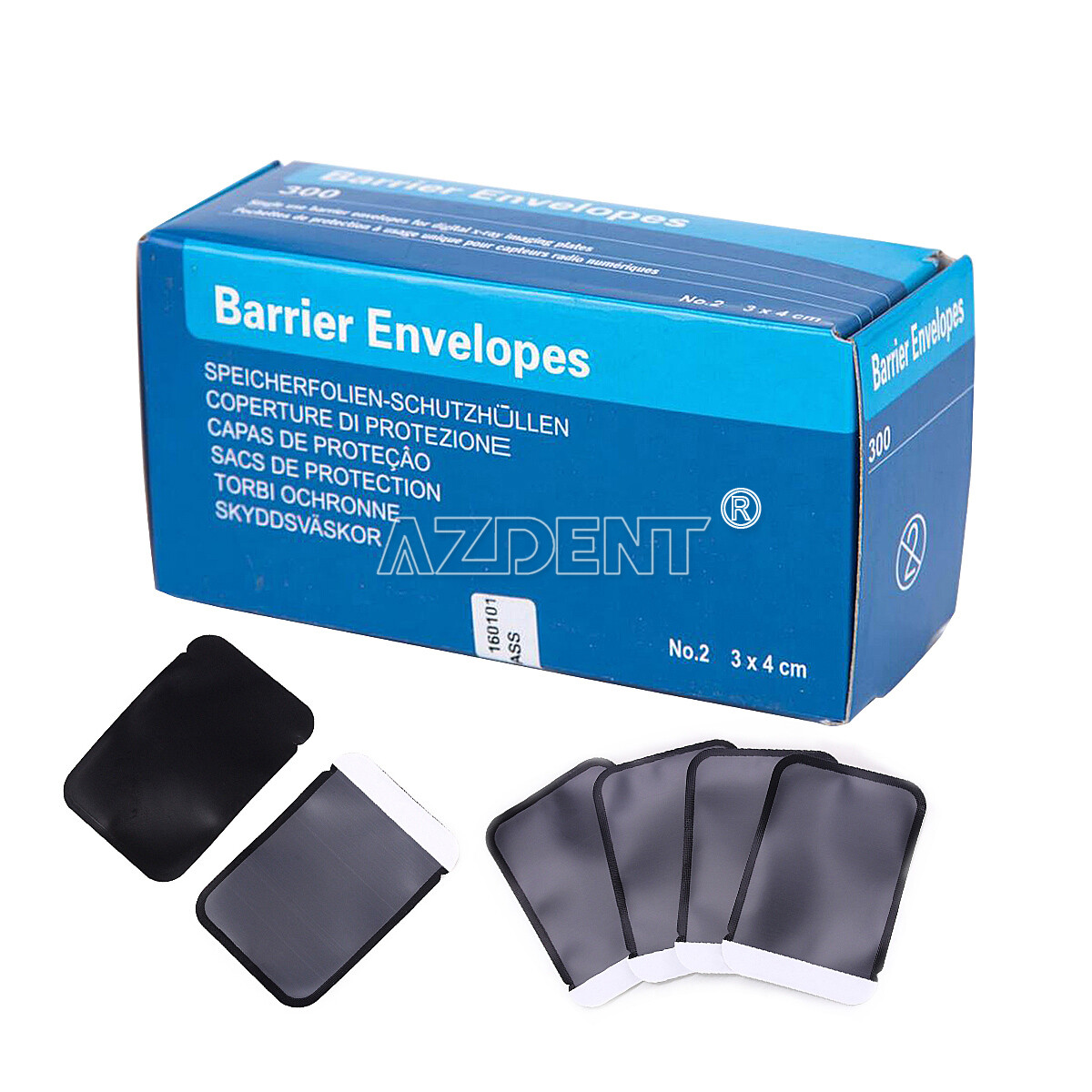 300Pcs Barrera Dental Sobres #2 para Rayos X Digital ScanX Placa de Fósforo