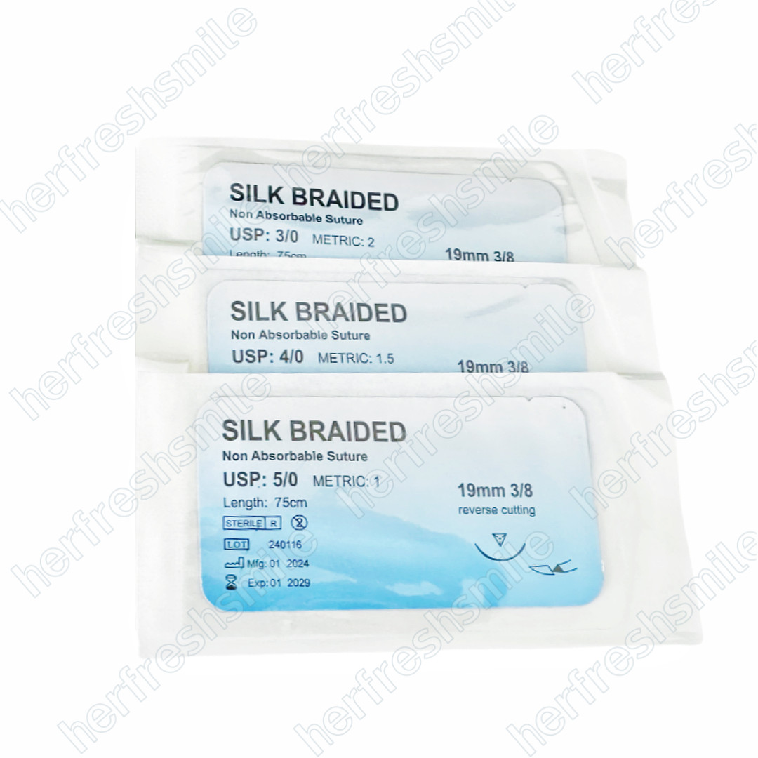 Absorbable Dental Oral Surgical Suture PGA GUT Nylon Silk Natural Needled