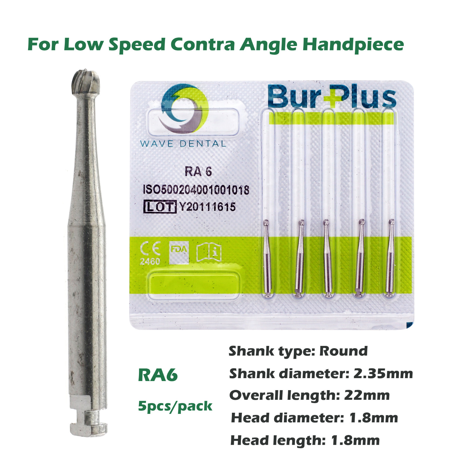 Wave Dental Surgical Burs Carbide Latch Low Speed Contra Angle Bur RA SURG 2 4 6