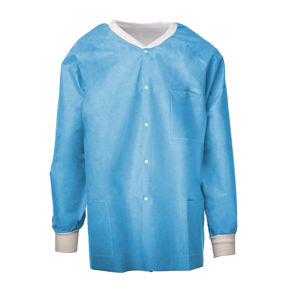 Pack of 10 Disposable Lab Jackets, Unisex Hip-Length Lab Coats 45gsm M-2XL