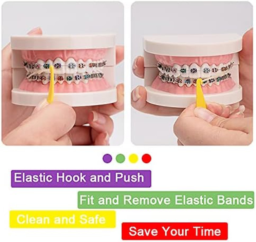 20 Pack Braces Rubber Band Tool Dental Elastic Rubber Bands Placers for Braces D