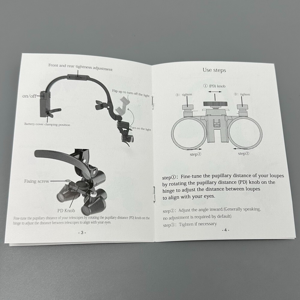 Dental Surgical Binocular Loupe Magnifier Glasses Dentisit LED Head Light EU/US