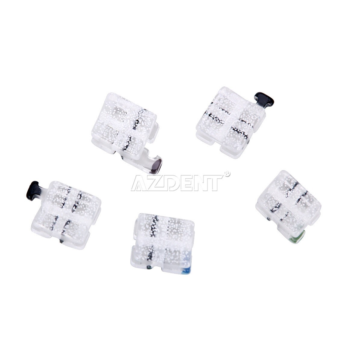 Dental Ortho Monocrystalline Sapphire Braces Ceramic Brackets MBT .022 Hooks 345
