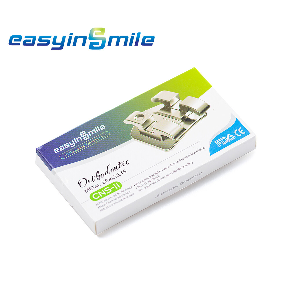 EASYINSMILE Dental Brackets Orthodontic Braces MINI Roth/MBT 022 345 Hook Mesh
