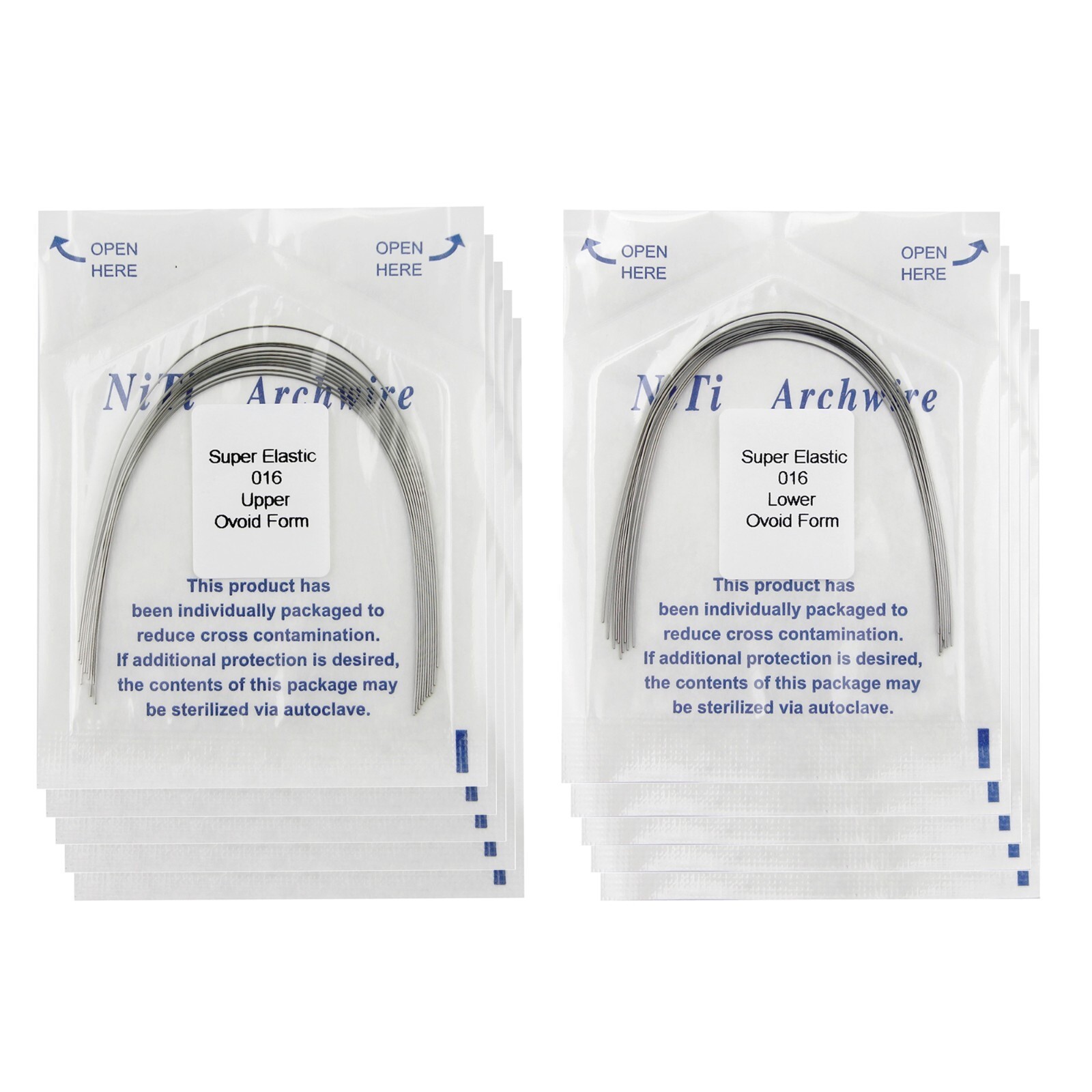 100Pcs Dental Orthodontic Arch Wire Super Elastic NiTi Round Ovoid Form 012-020