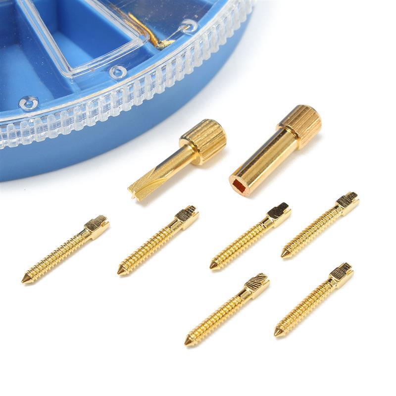 120pcs Dental Endodontic Screw Posts Assorted Kit &2Key Gold Planted EASYINSMILE