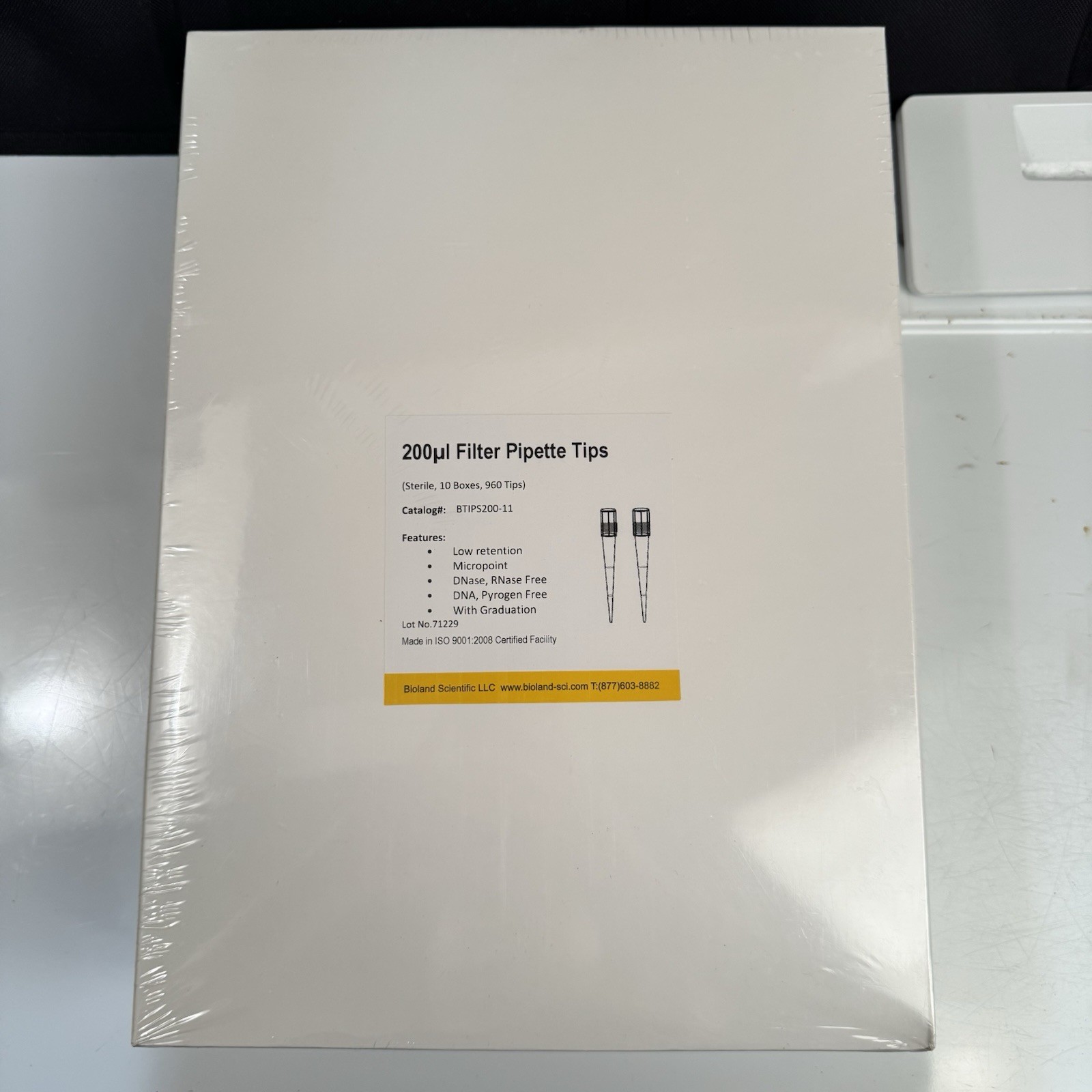 Bioland Scientific BTIPS200-11 200µl Filter Pipette Tips 10 Boxes (960) 5 BOXES!