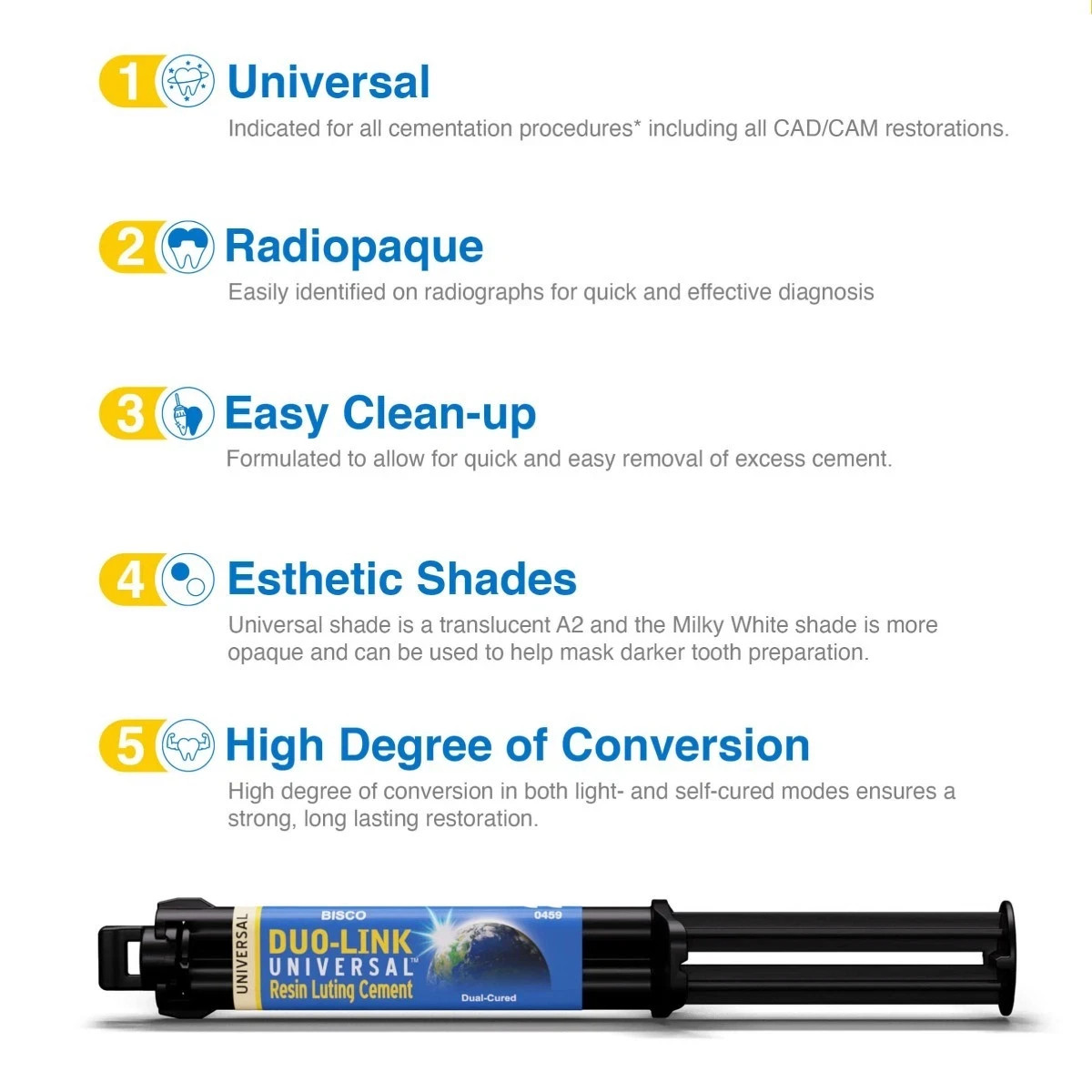 BISCO DUO LINK UNIVERSAL Dual Cured Automix Resin Luting Cement 8gm Syr
