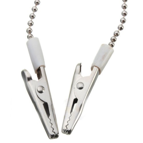 10 Pcs Premium Dental Bibs Clip Napkin Holders Metal White Chain Crocodile
