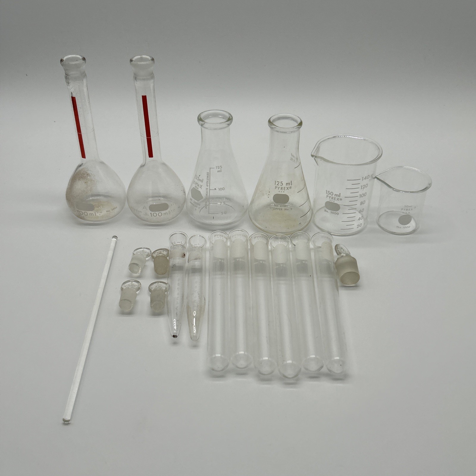 VINTAGE Pyrex USA Glass Laboratory Supplies – Lot of 20 Pieces