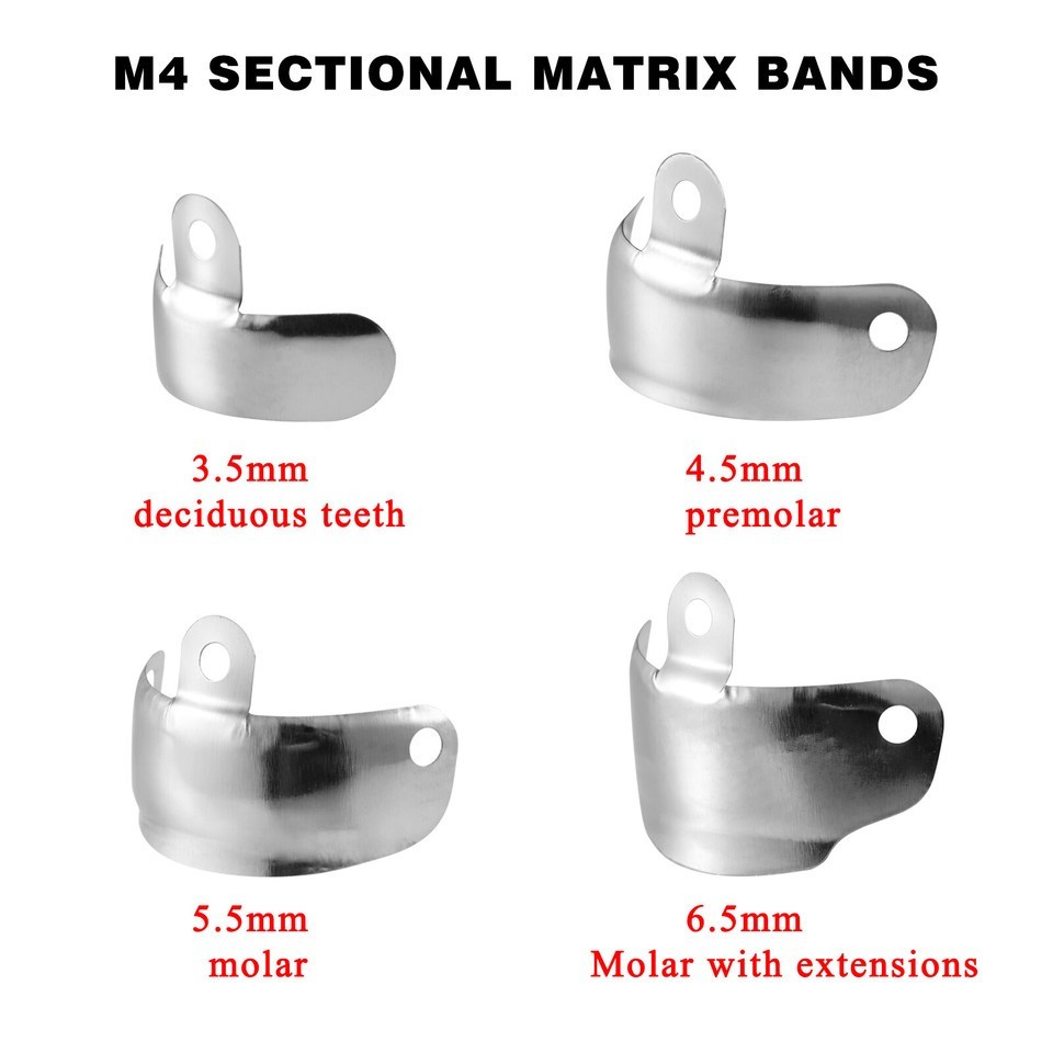 50Pcs Dental Sectional Contoured System Metal Matrices RefillMatrix Bands M4