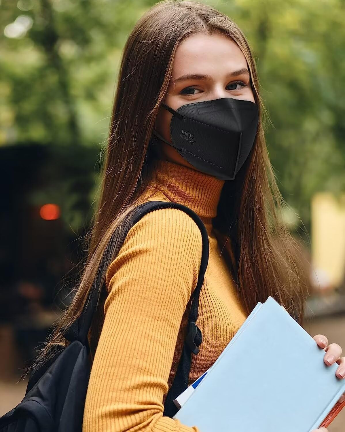 50Pcs KN95 Face Mask Black 5 Layer Cup Dust Safety Masks Filter Efficiency≥95% B