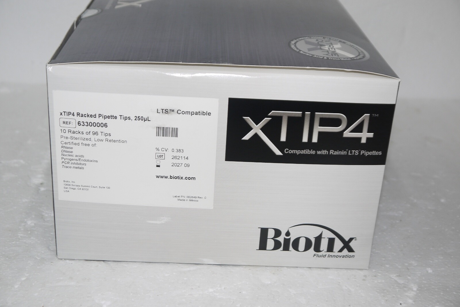 Biotix 63300006 250 uL Racked Low Retention Pipette Tips EXP 09-2027 960 pcs New