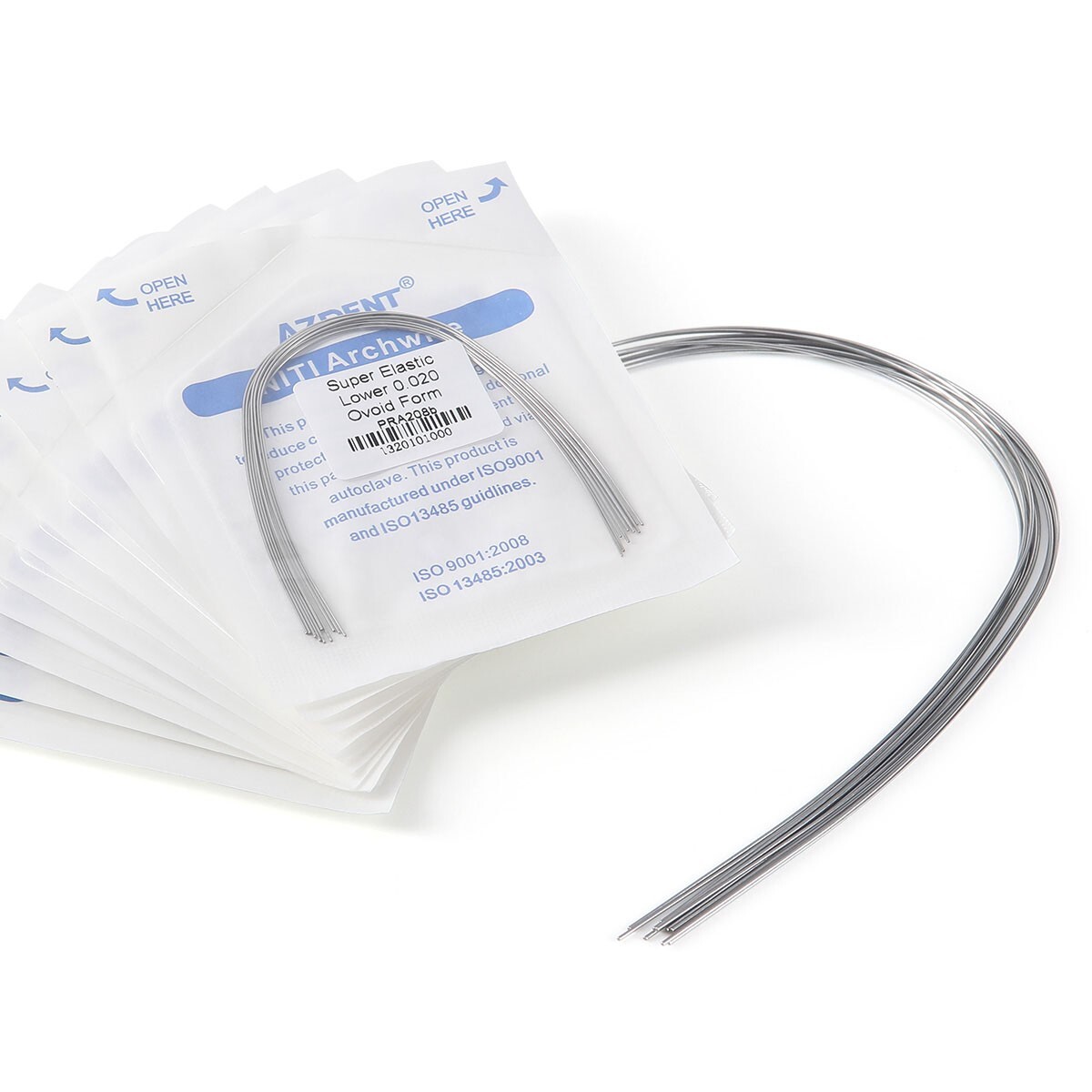 10Pcs AZDENT Dental Orthodontic Round Arch Wires Super Elastic Niti Ovoid Form