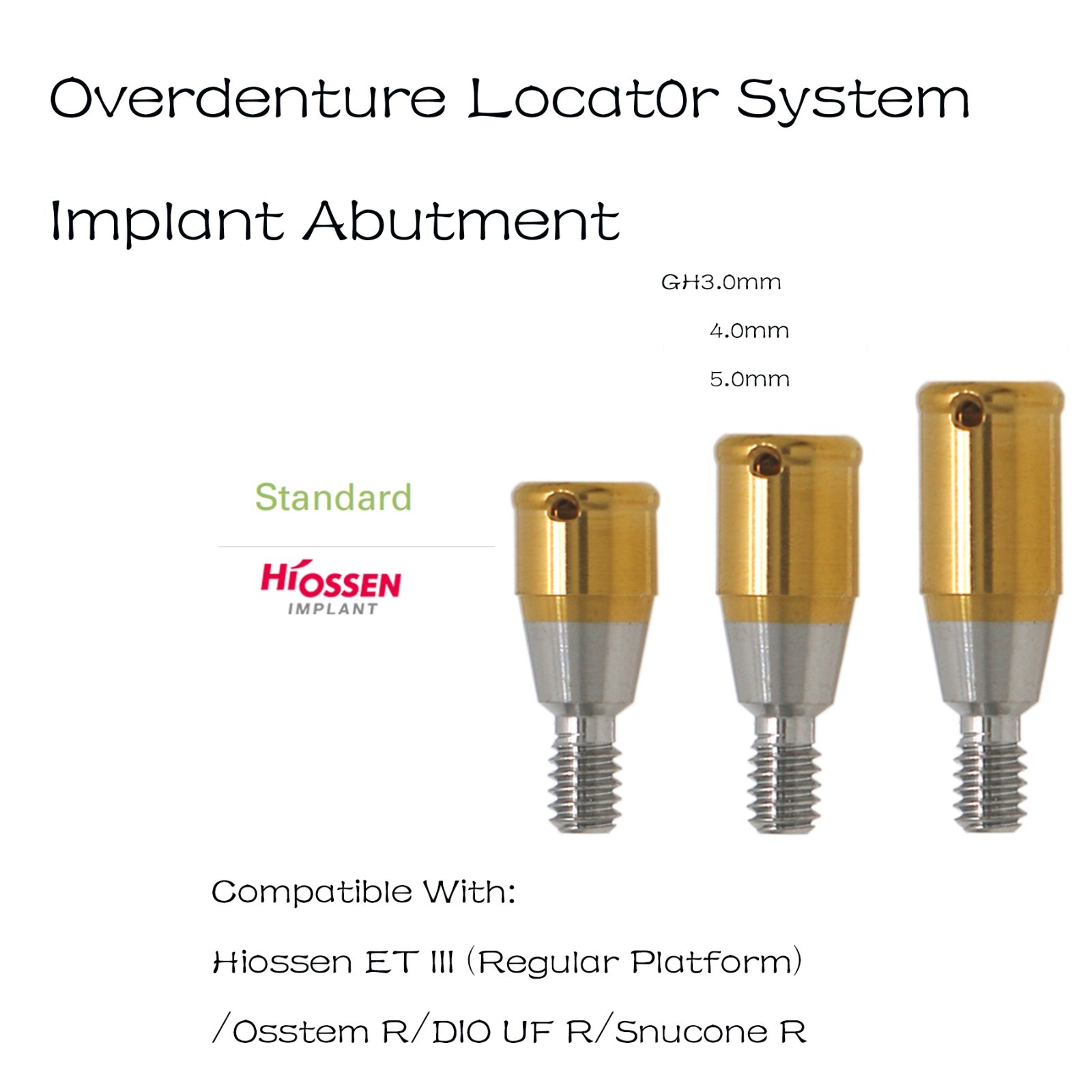 US Hiossen osstem Hex platform fits Regular/Mini Locator/Healing Abutment Analog