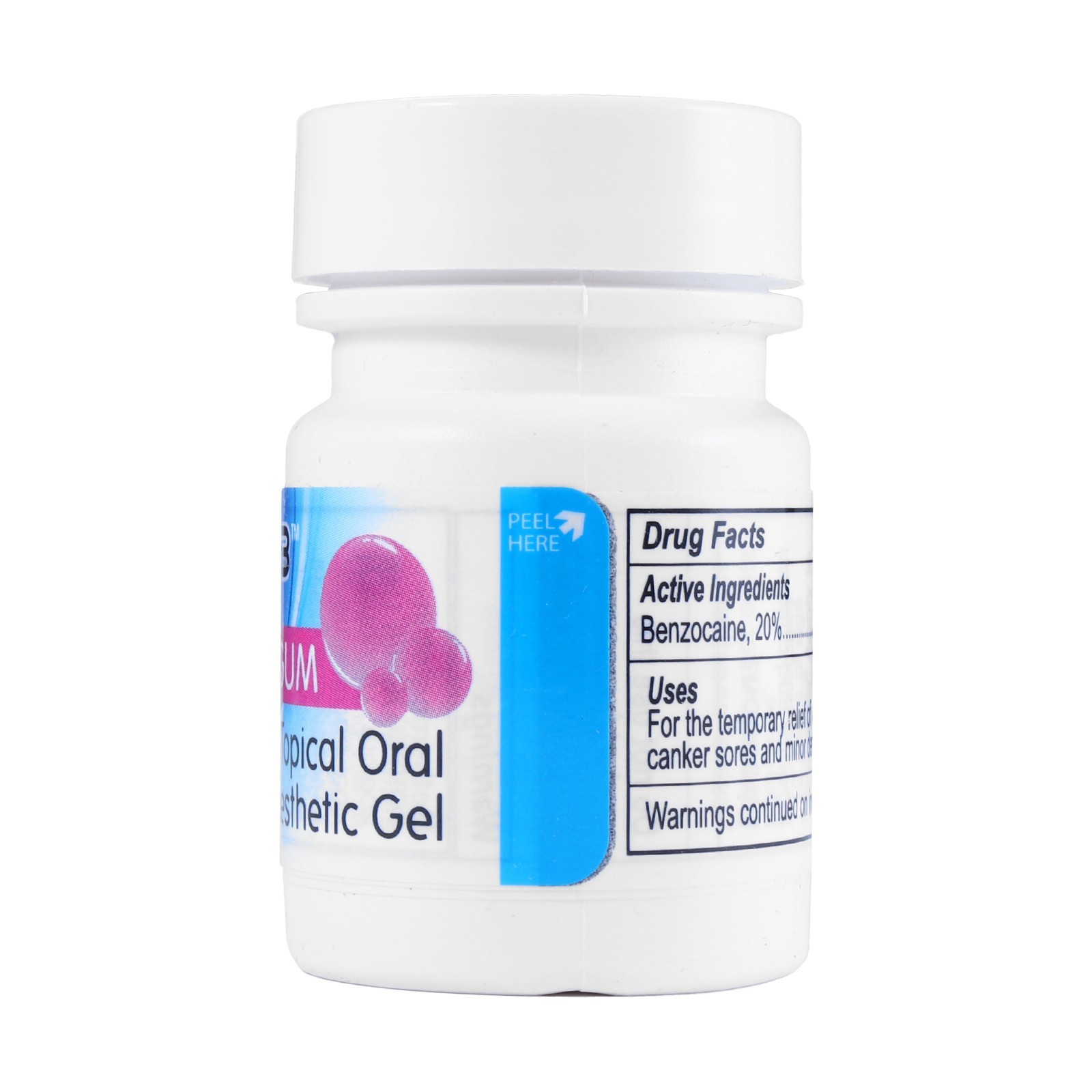 5Bottles MARK3 Dental Topical Anesthetic Gel 20% Benzocaine 1OZ Jar Bubble Gum
