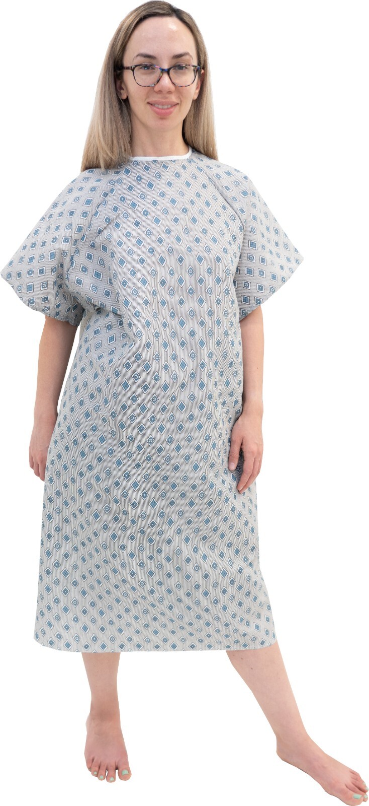 Wholesale Unisex Value Hospital Gown, Back Tie, 44″ Long & 52″ Wide S – XL