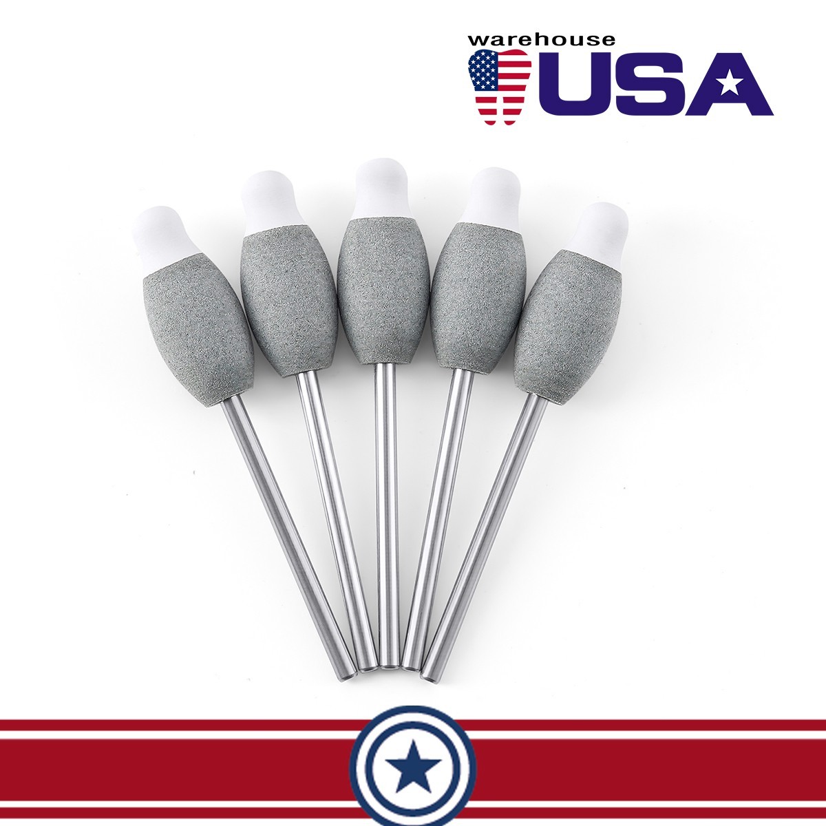 5pcs Dental Zirconia Silicone Polishing Morphology Wheel Trimming Kit HP2.35mm