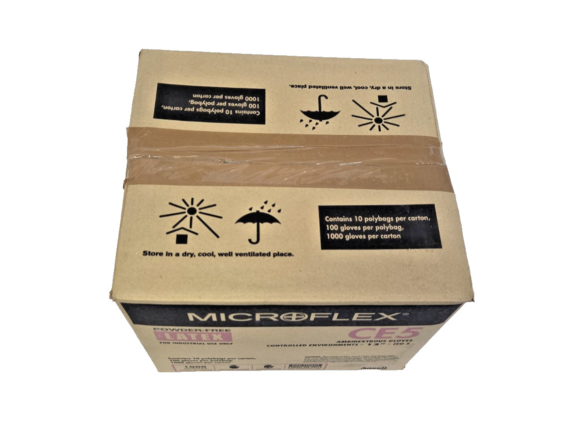 Microflex Powder-Free Latex Ambidextrous Gloves CE5-512-M Sz Medium Box of 1000