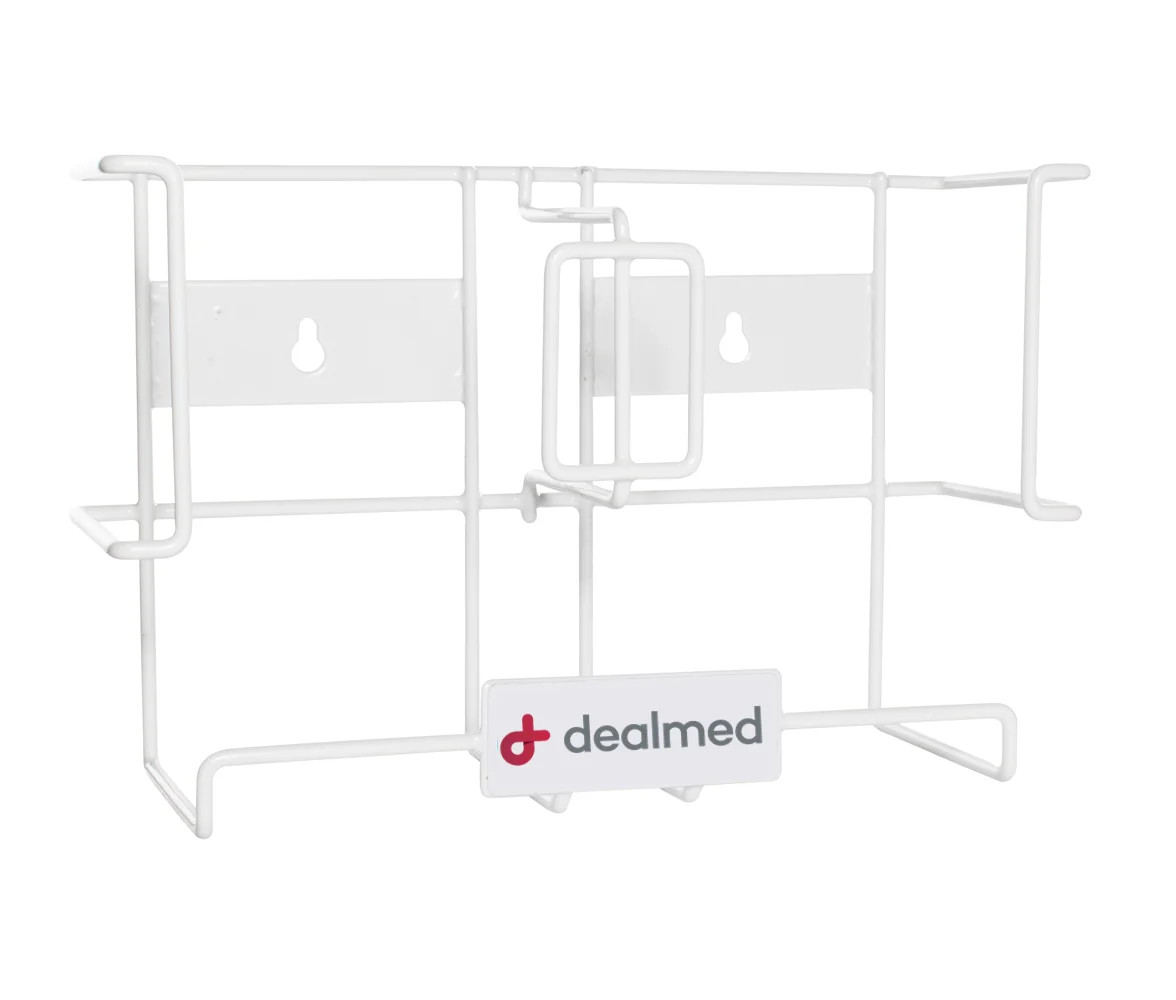 Dealmed Triple Glove Box Holder, Horizontal Wall Mount or Countertop, White, Ea.