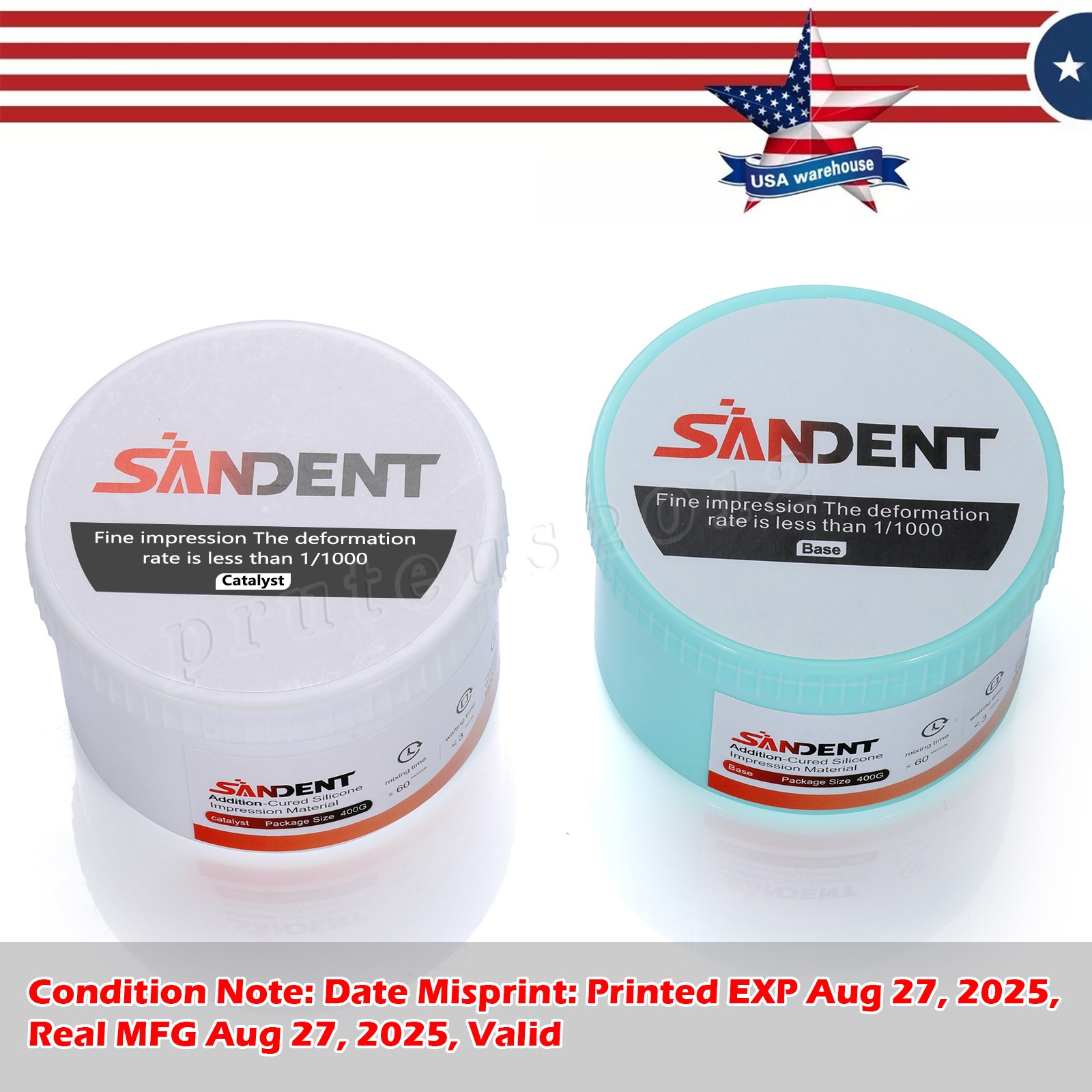 10 Sets Dental Putty PVS VPS Impression Material Base Normal Set 2 x 400g