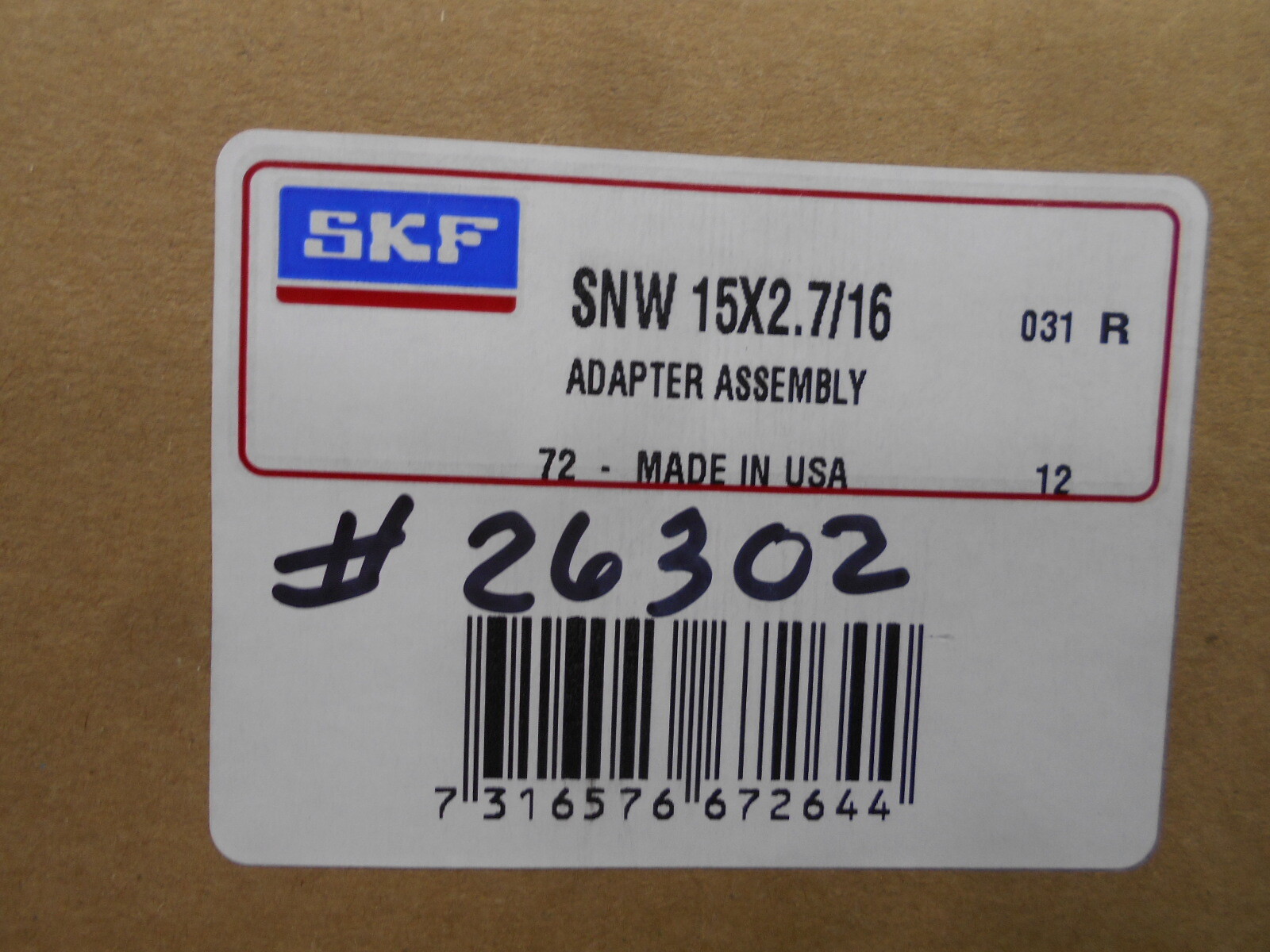 SKF SNW 15X2.7/16 ADAPTER ASSEMBLY