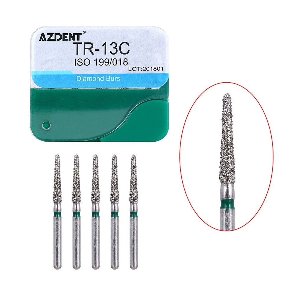 100Pcs 20Types Dental Diamond Burs for High Speed Handpiece Medium Friction Grip