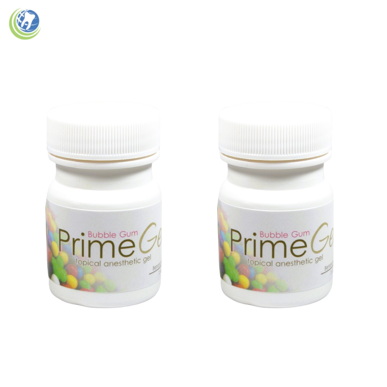 2 x Dental PrimeG Oral Topical Anesthetic Gel 1 oz Bubble Gum 20% Benzocaine