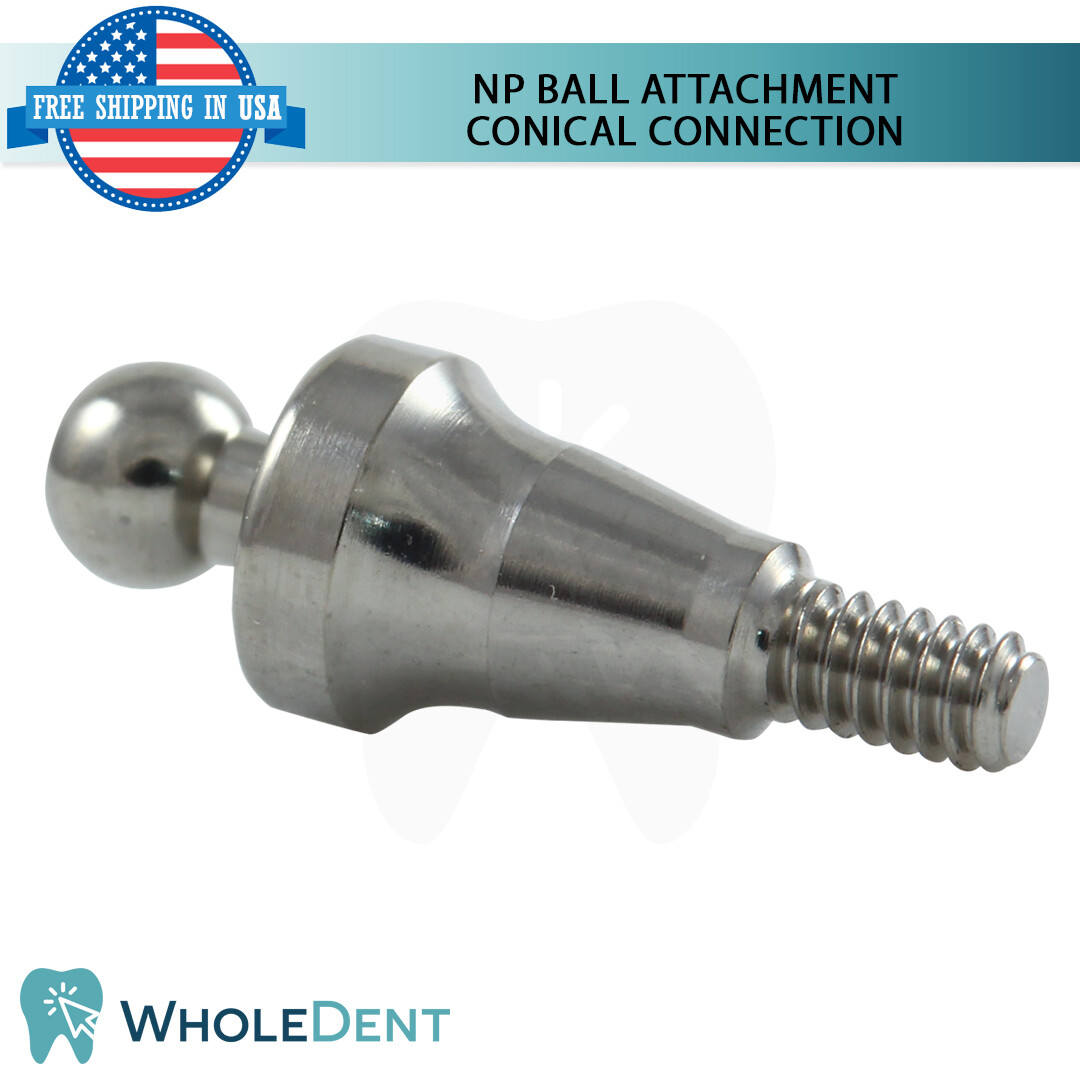 5x NP Conical Ball Attachment Abutment 4 Insert Silicone Caps Dental 2.25mm Hex