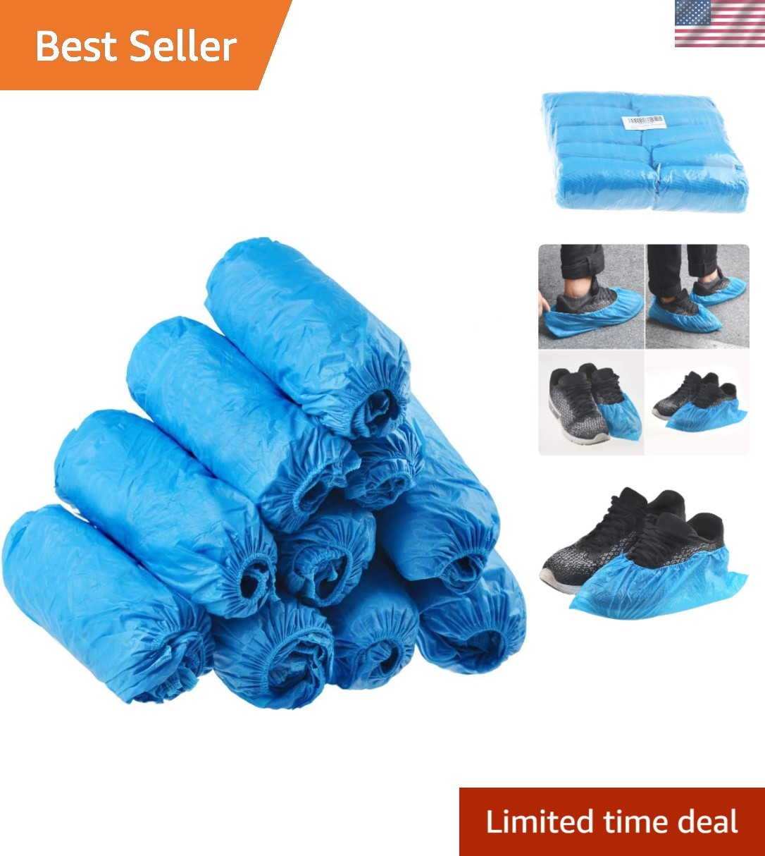 Durable Waterproof Shoe Covers – 100 Pack, Perfect for Indoor Protection