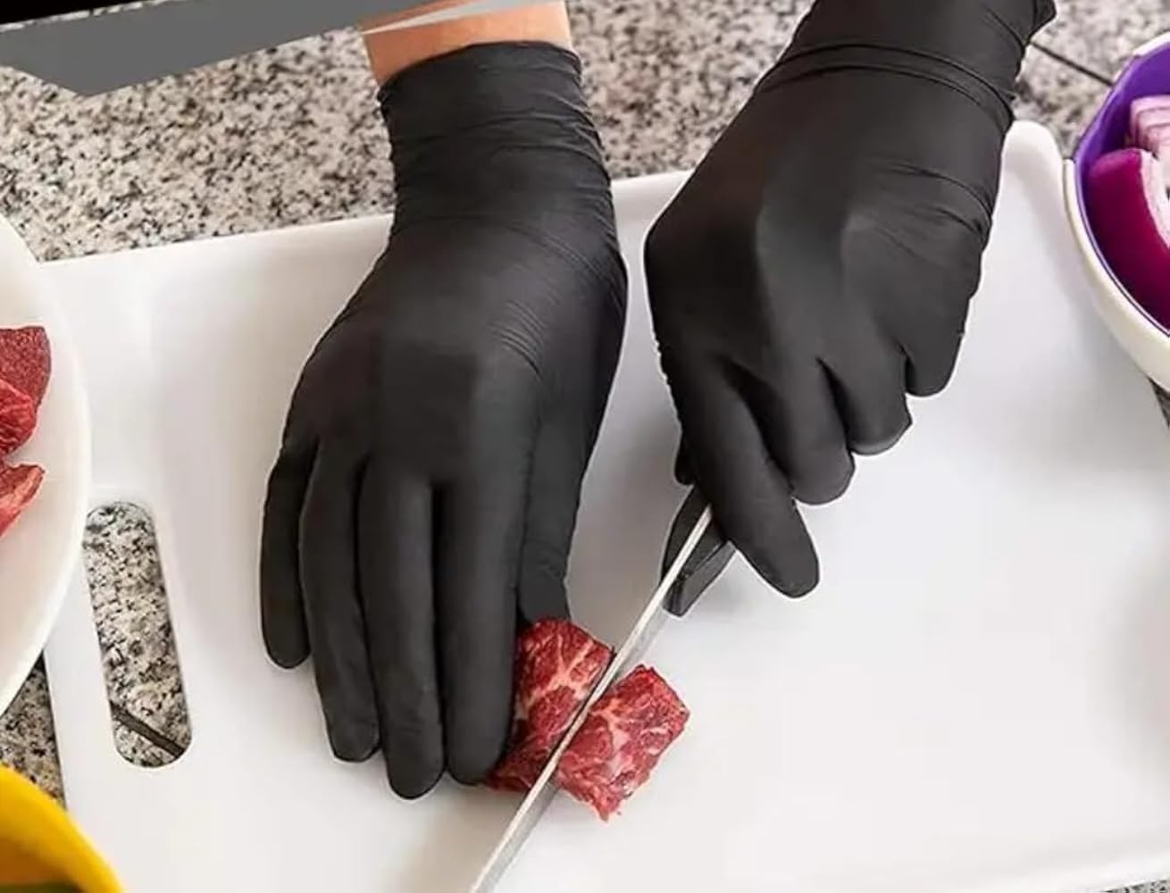 Black Nitrile Disposable Gloves Medium 100 Count Latex Free 3 Mil Ambidextrous